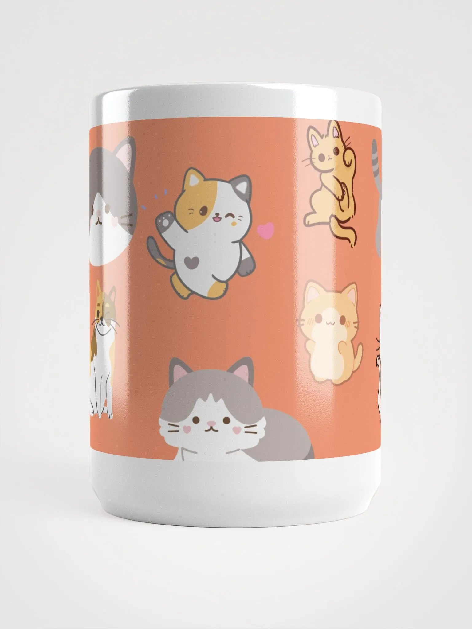Whimsical Cats White Glossy Mug 🐾 product image (5)