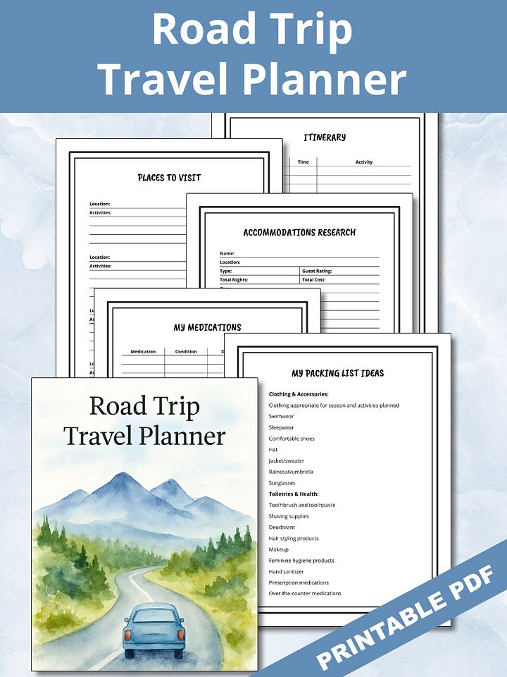 Printable Road Trip Travel Planner product image (1)