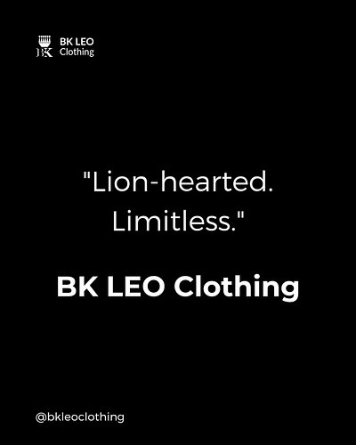 Lion hearted. Limitless.
‎#BKLEOClothing #LionHearted #Limitless #Clothes #FutureIsYours #Ambition #Grind #ClassicOverTrends ...