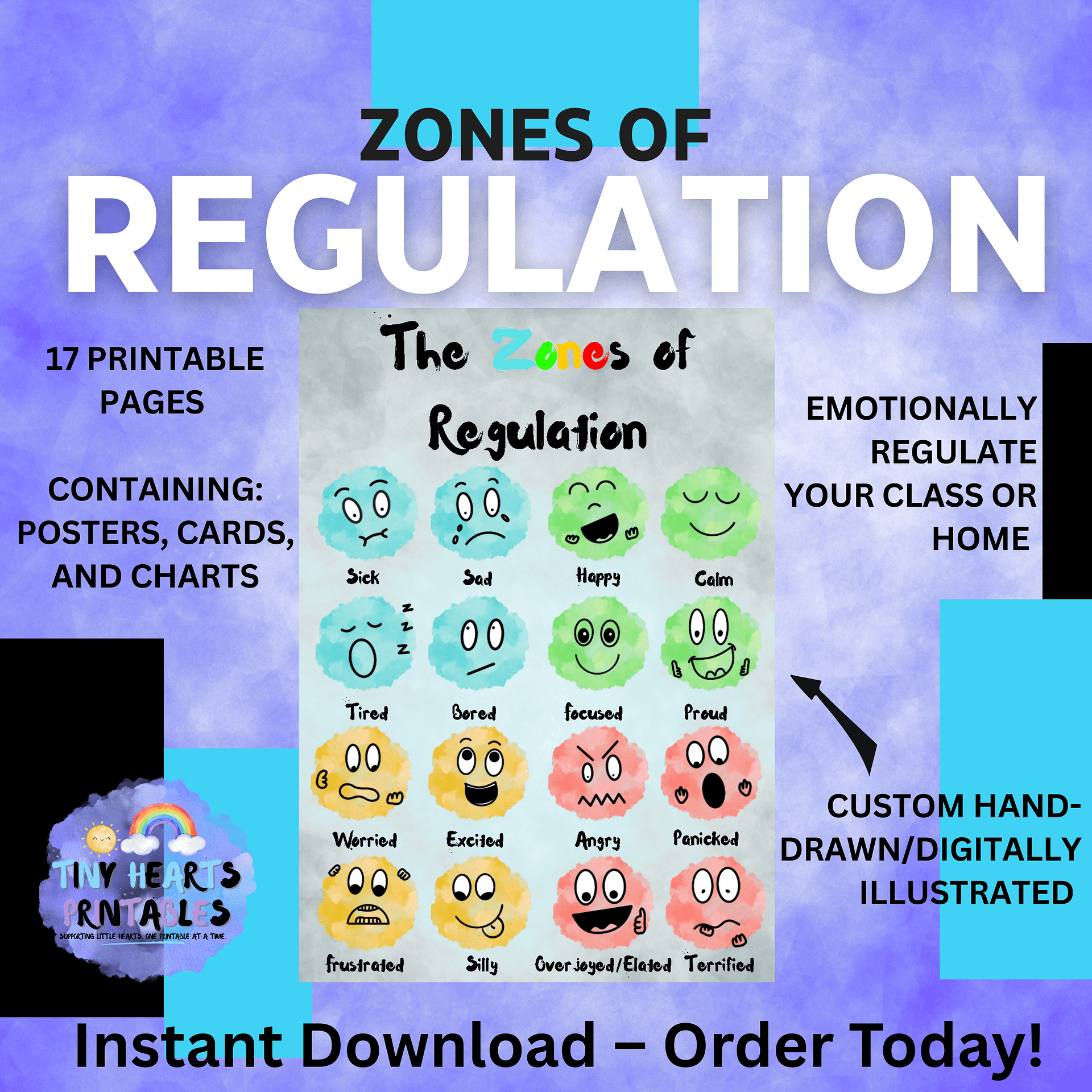Zones of Regulation Printable Toolkit - 18 Pages | Visual Supports for Emotional Regulation | SEN, EYFS, Classroom Resource product image (1)