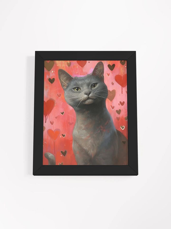 Smug Love - Framed Matte Cat Poster product image (1)