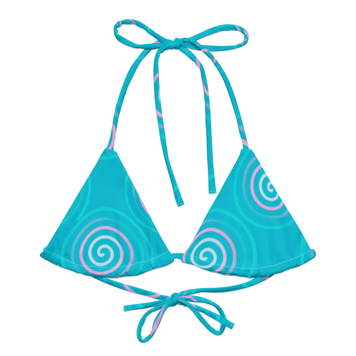 Beautiful Minimalist Ocean Swirl Pattern String Bikini Top product image (1)