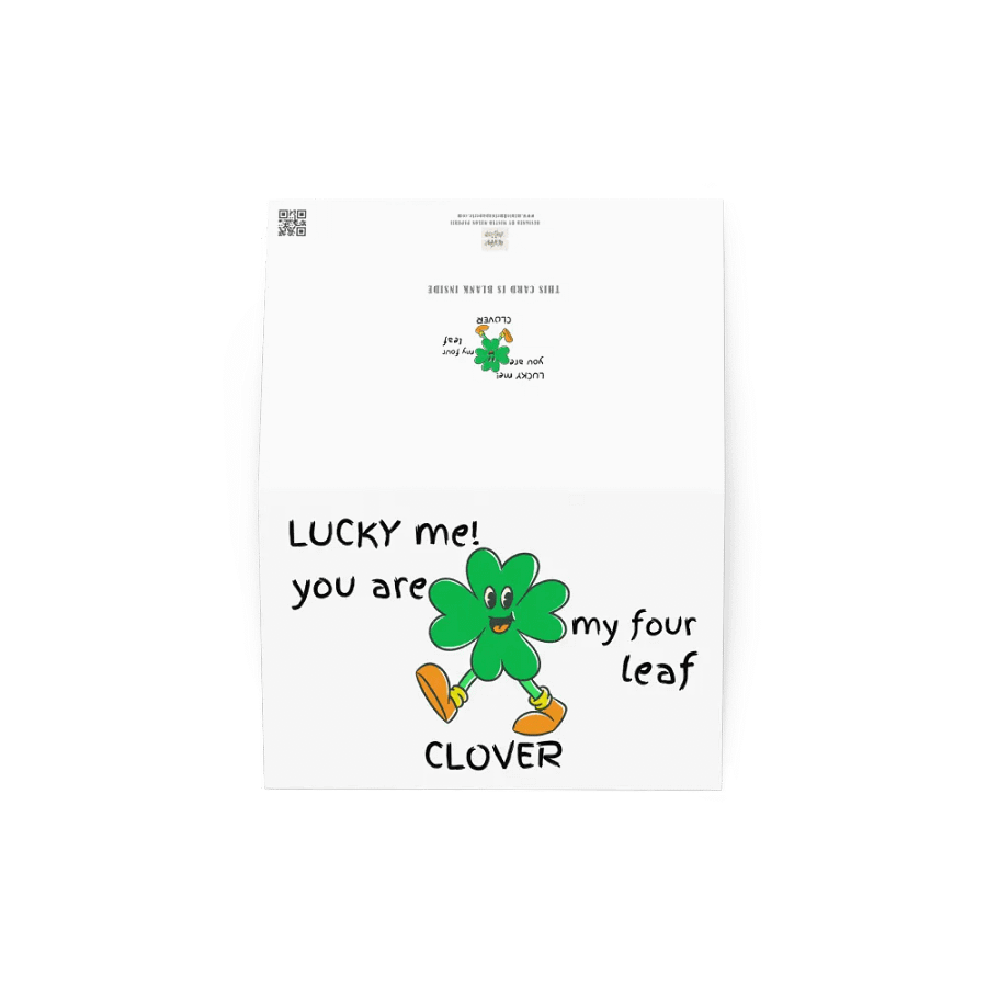 St Patrick's Day Card Lucky Me! You are my four leaf clover product image (3)