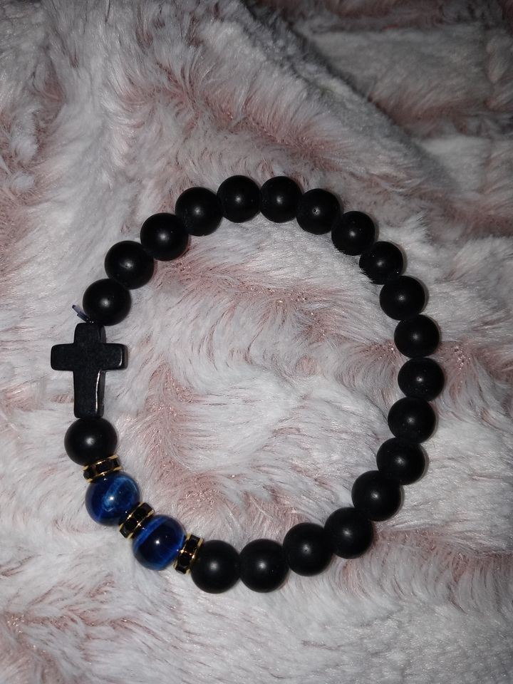 Boss momma black onyx&blue marble healing stone bracelet product image (1)