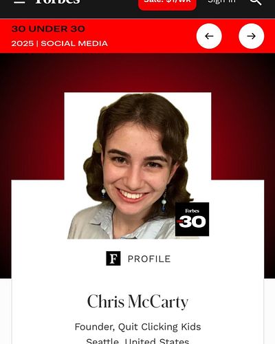My former Girl Scout is so freaking cool!! They just made the Forbes 30 under 30! https://www.forbes.com/profile/chris-mccarty/