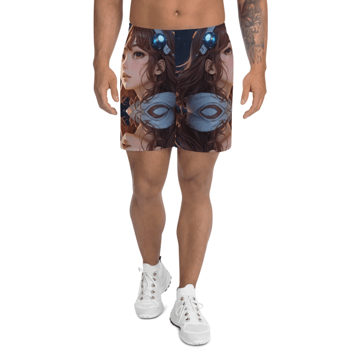 556-Anime Shorts-All-Over Print Athletic Shorts, Sublicolor 304-Polyester, Spandex-Spring Break-Galactic Dreams: A Bright Journey product image (1)