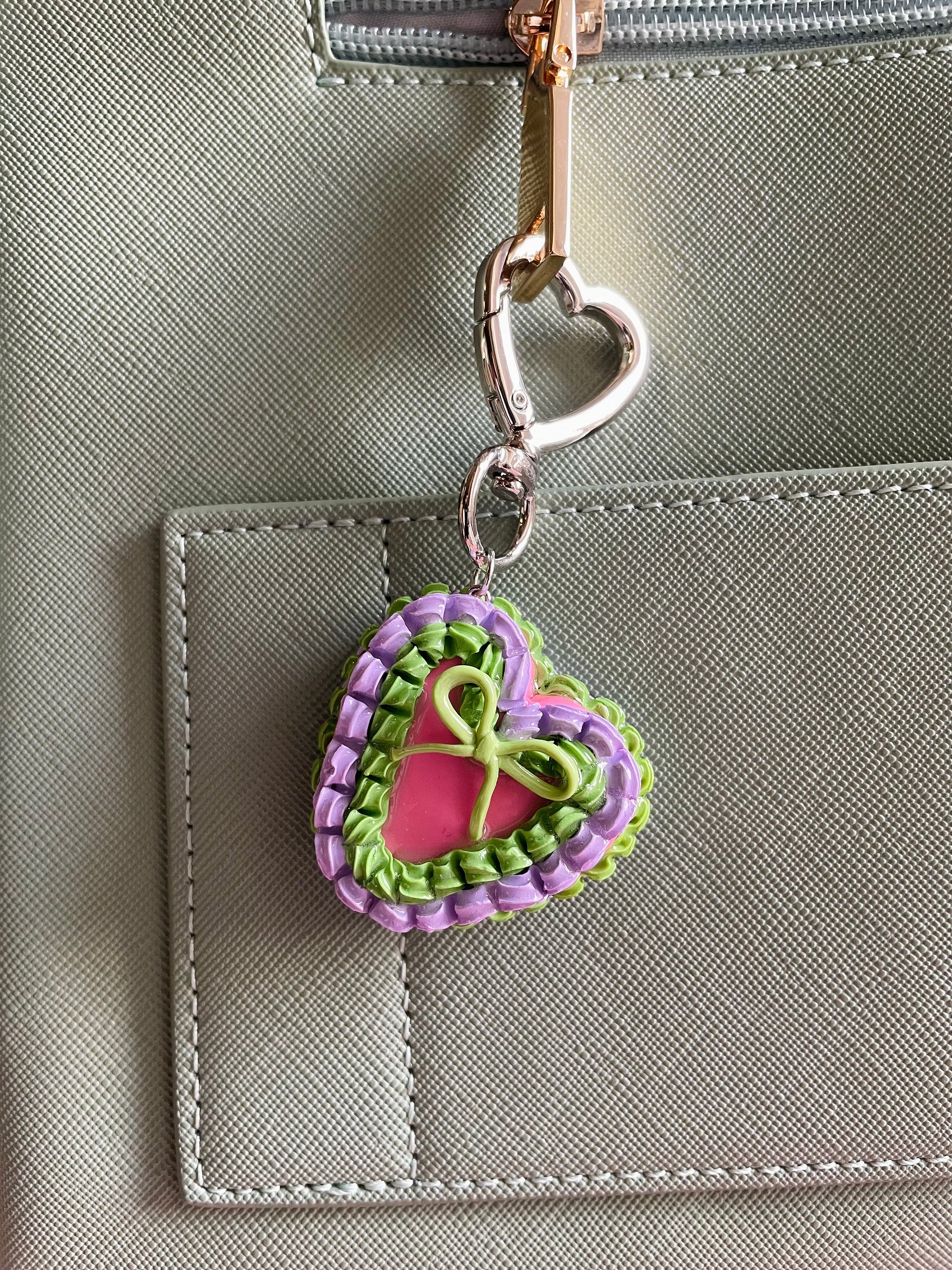 Gardenia Glaze - Coquette Heart Cake Keychain product image (3)