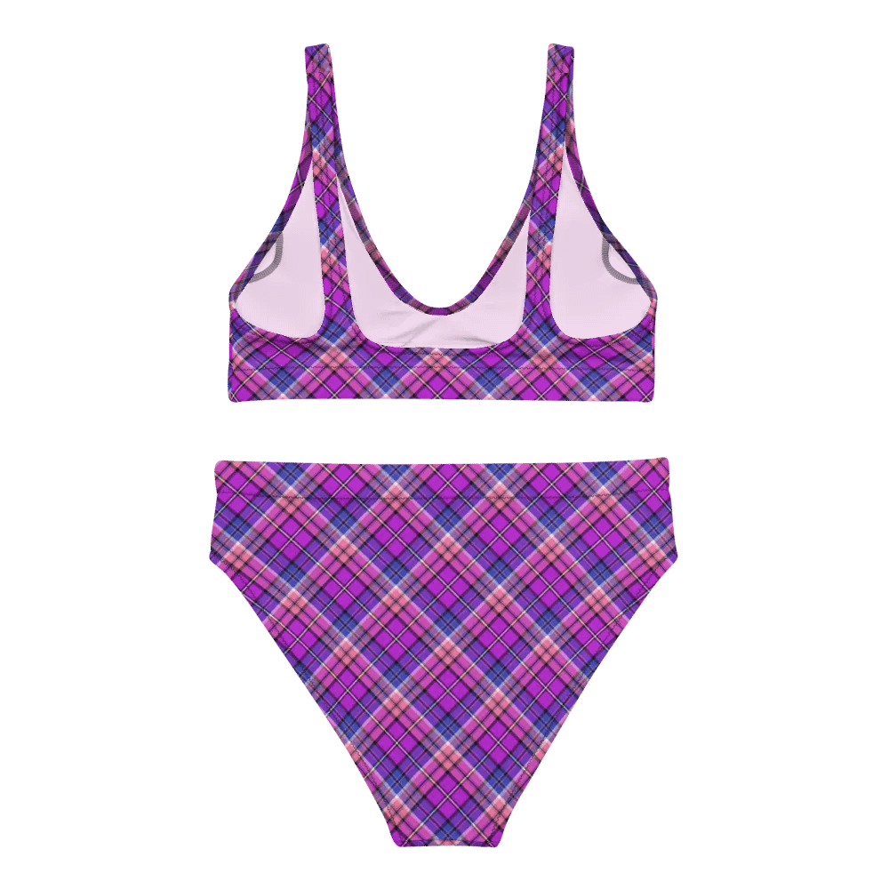 Bright Purple, Pink, and Blue Plaid Bikini product image (4)
