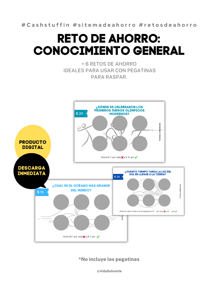 Reto de ahorro CONOCIMIENTO GENERAL (6 Retos) product image (1)
