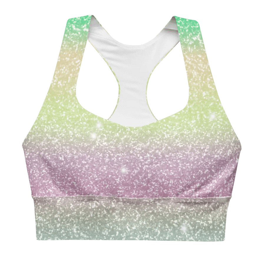 Glitter Unicorn Texture Design Longline Sports Bra - 11 product image (1)
