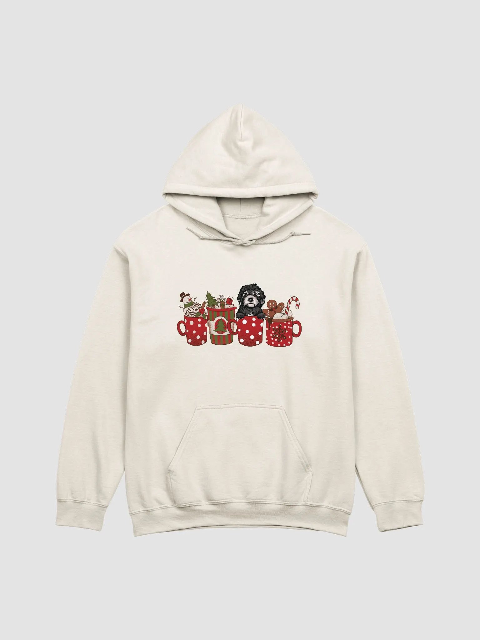 Cute Cavapoo in a Christmas Cup Hooded Sweatshirt | Funny Christmas Pup in a Cup product image (19)