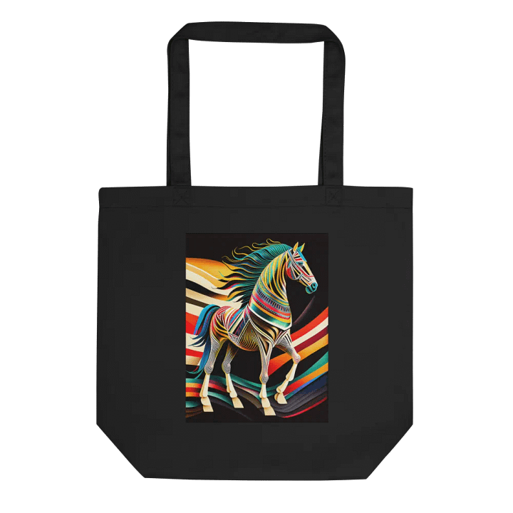 Stylized horse illustration made of coloured ribbons product image (1)