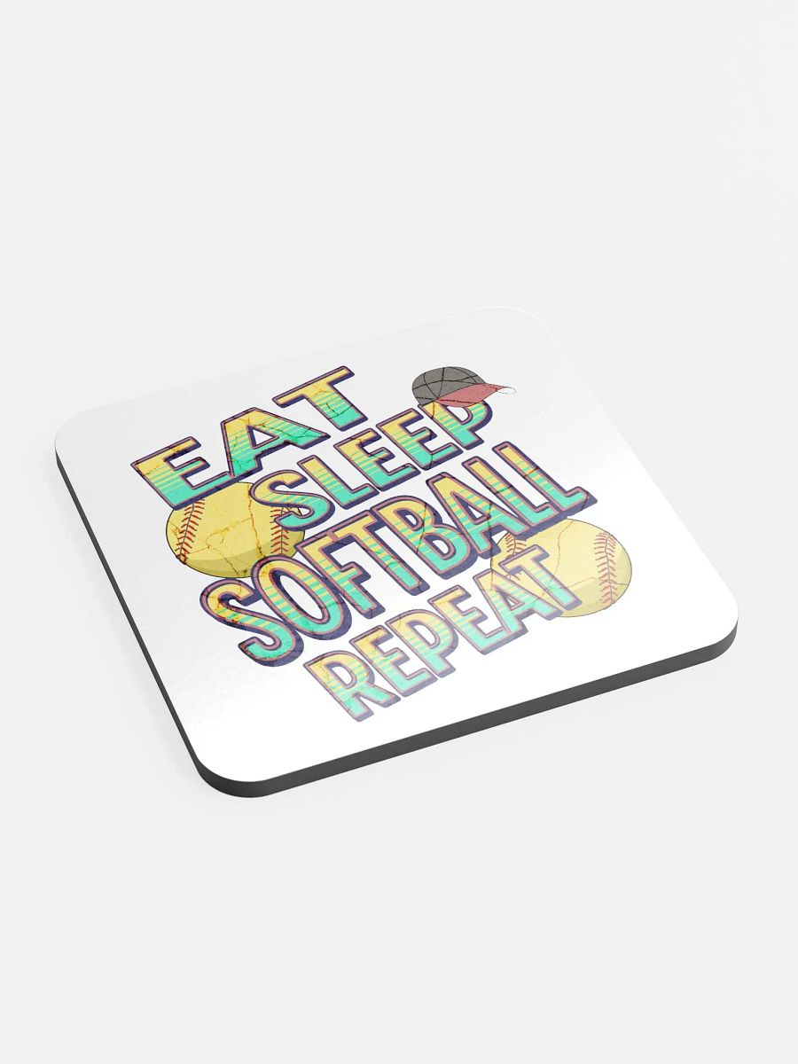 Eat Sleep Softball Repeat Colorful Coaster Set product image (3)