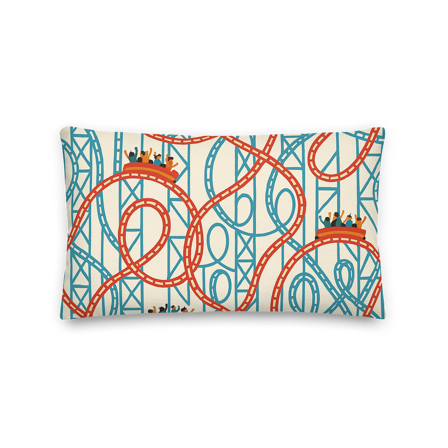 Roller Coaster Thrill Ride Pillow – Amusement Park Decor for Ride Lovers & Theme Park Fans product image (2)
