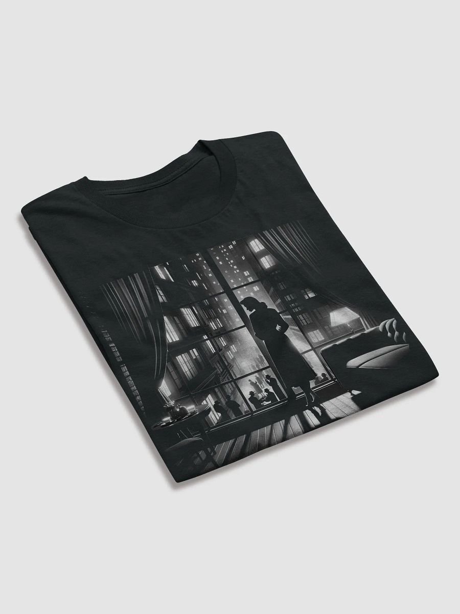 Silent Contemplation in City Lights Film Noir (Front Print Womens Tee) product image (4)