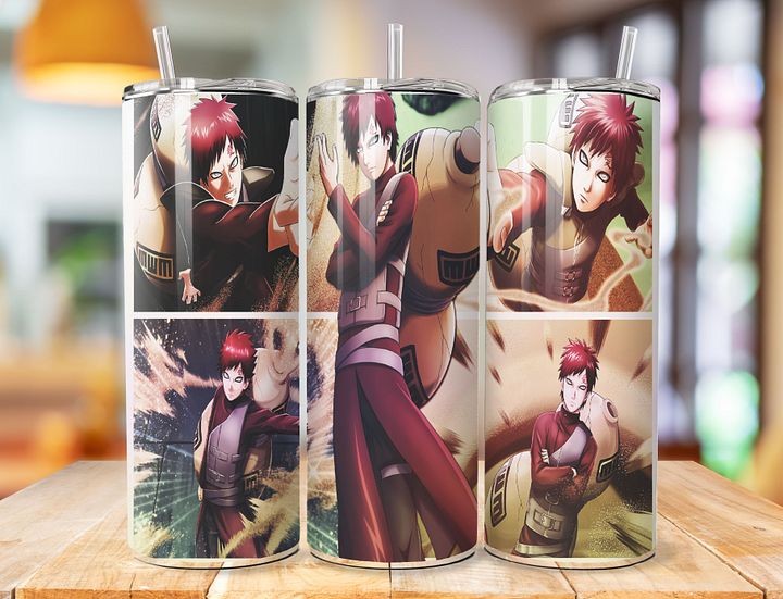 Gaara 20 oz Stainless Steel Tumbler – Naruto Sand Master Design product image (1)