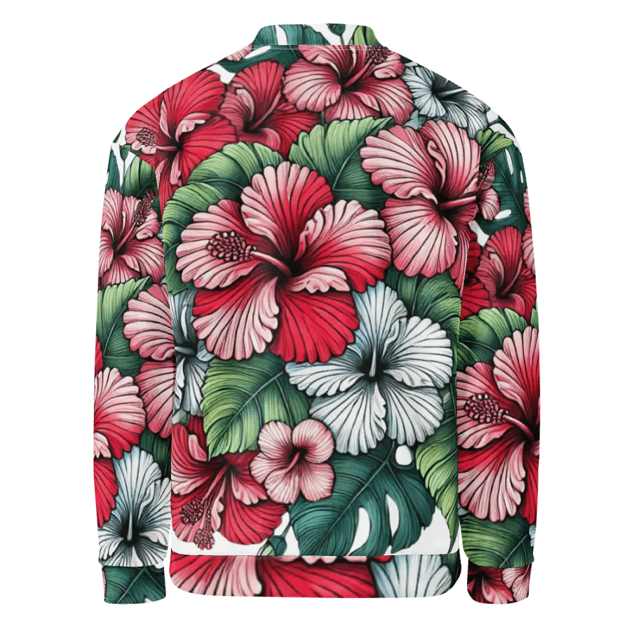 Hibiscus Harmony Custom Bomber Jacket | Ai Design product image (3)