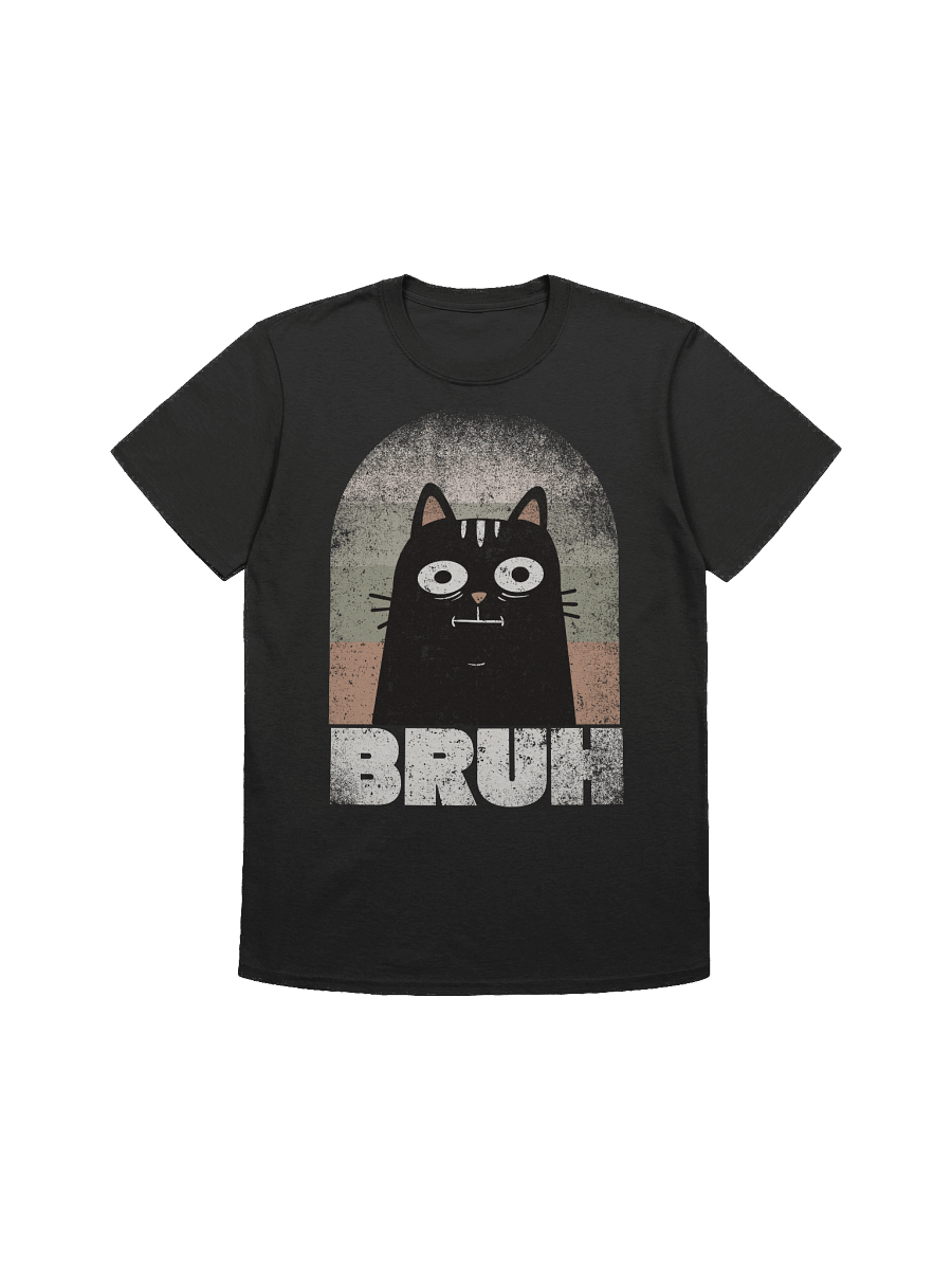 BRUH Black Retro Cat T-Shirt product image (4)