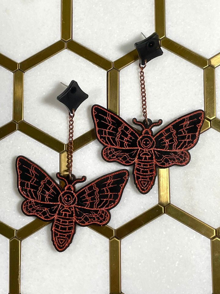 Death Moth Earrings product image (1)