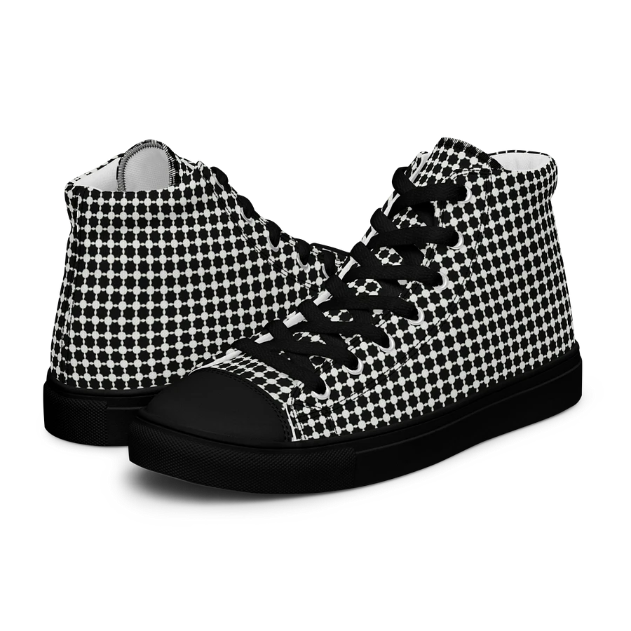Abstract Black and White Chain Ladies Canvas Shoe High Tops product image (29)