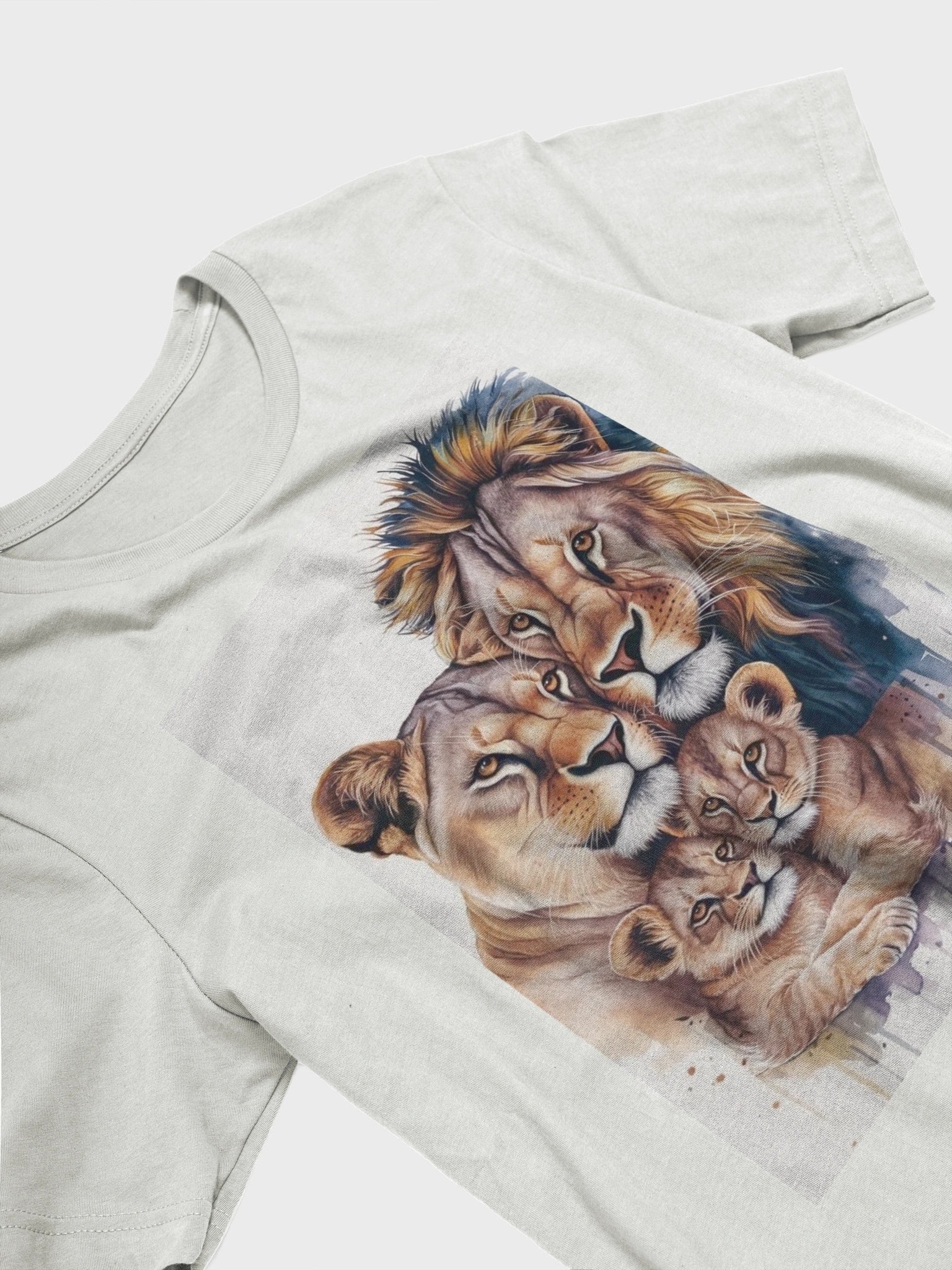 Lion Family Unity Watercolor T-Shirt product image (2)