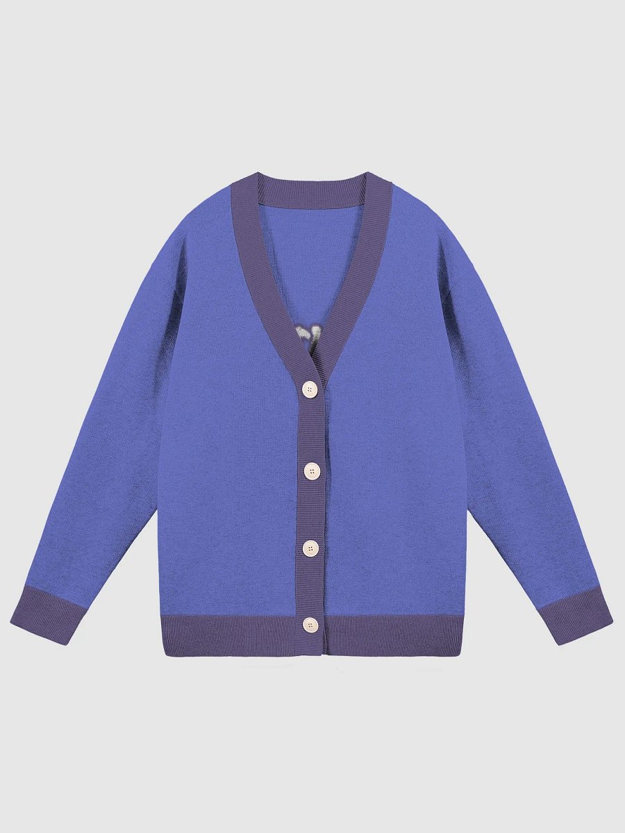 HABITUAL INSTIGATIOR (lg. lined design, duotone violet and taupe) knitwear cardigan product image (1)
