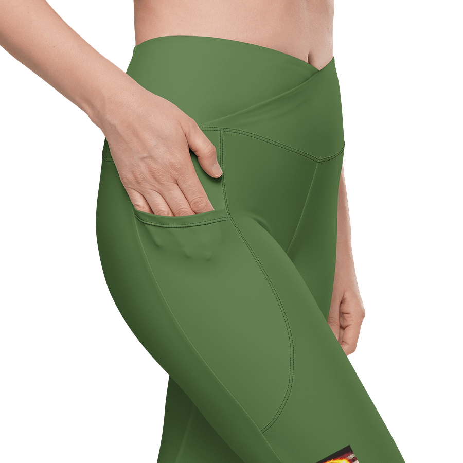 Leggings w pockets fern green small logo product image (9)