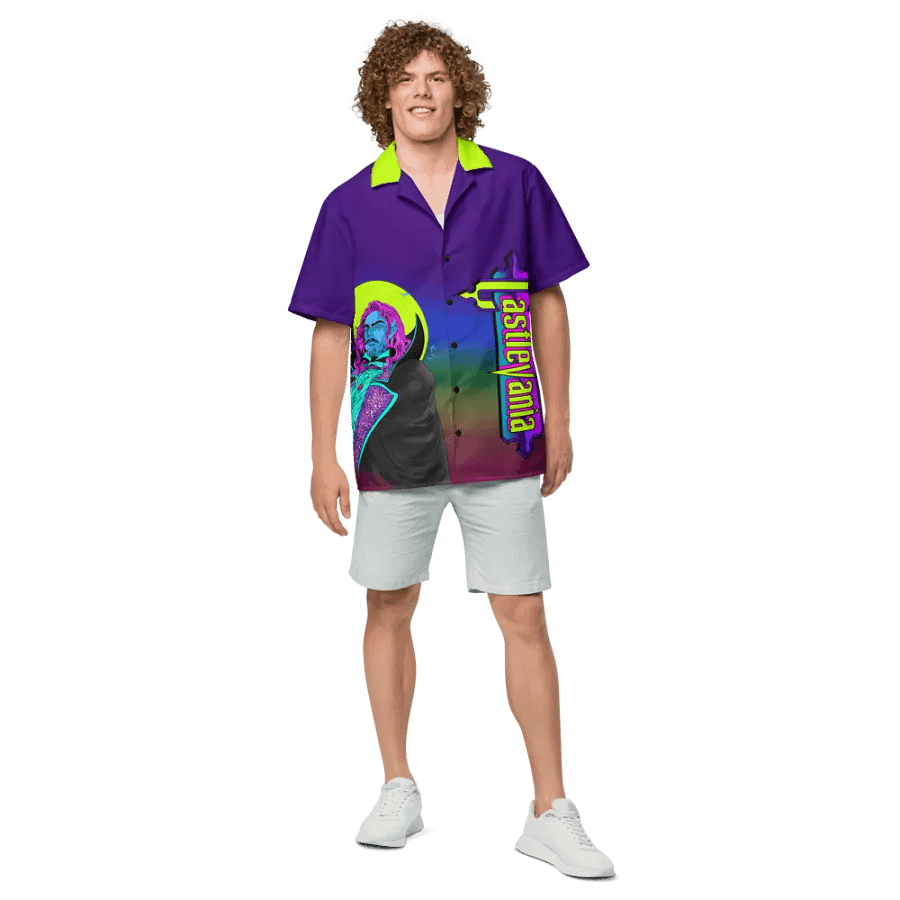 Castlevania Neon Tribute Hawaiian Button up product image (6)