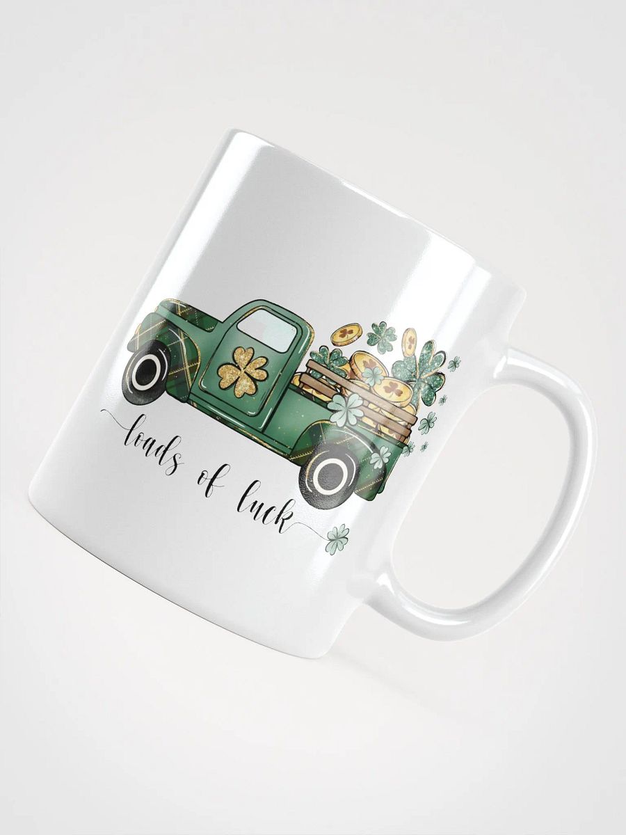 Vintage Floral Lucky Truck White Glossy Mug product image (7)