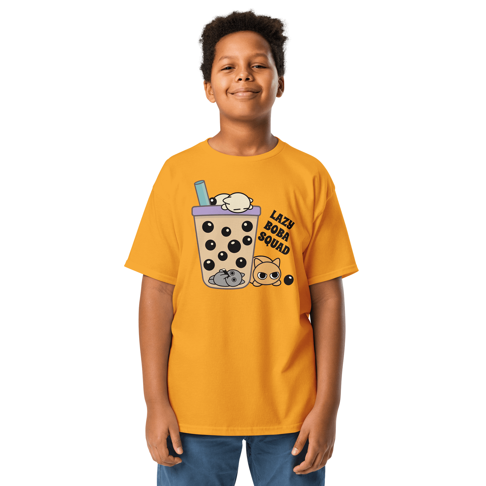 Boba Cat - Unisex Youth Heavyweight T-shirt product image (16)