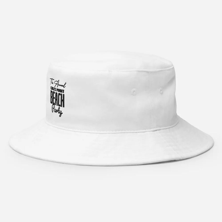 Coles Point Beach Party Embroidered Bucket Hat - Black Text product image (10)