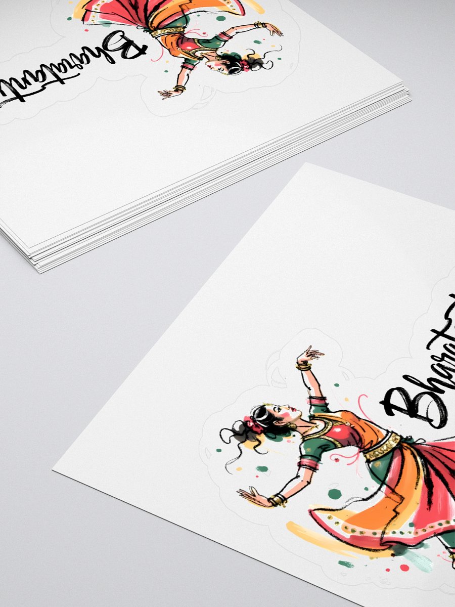 Elegant Bharatanatyam Dance | Traditional Indian Art Sticker product image (12)