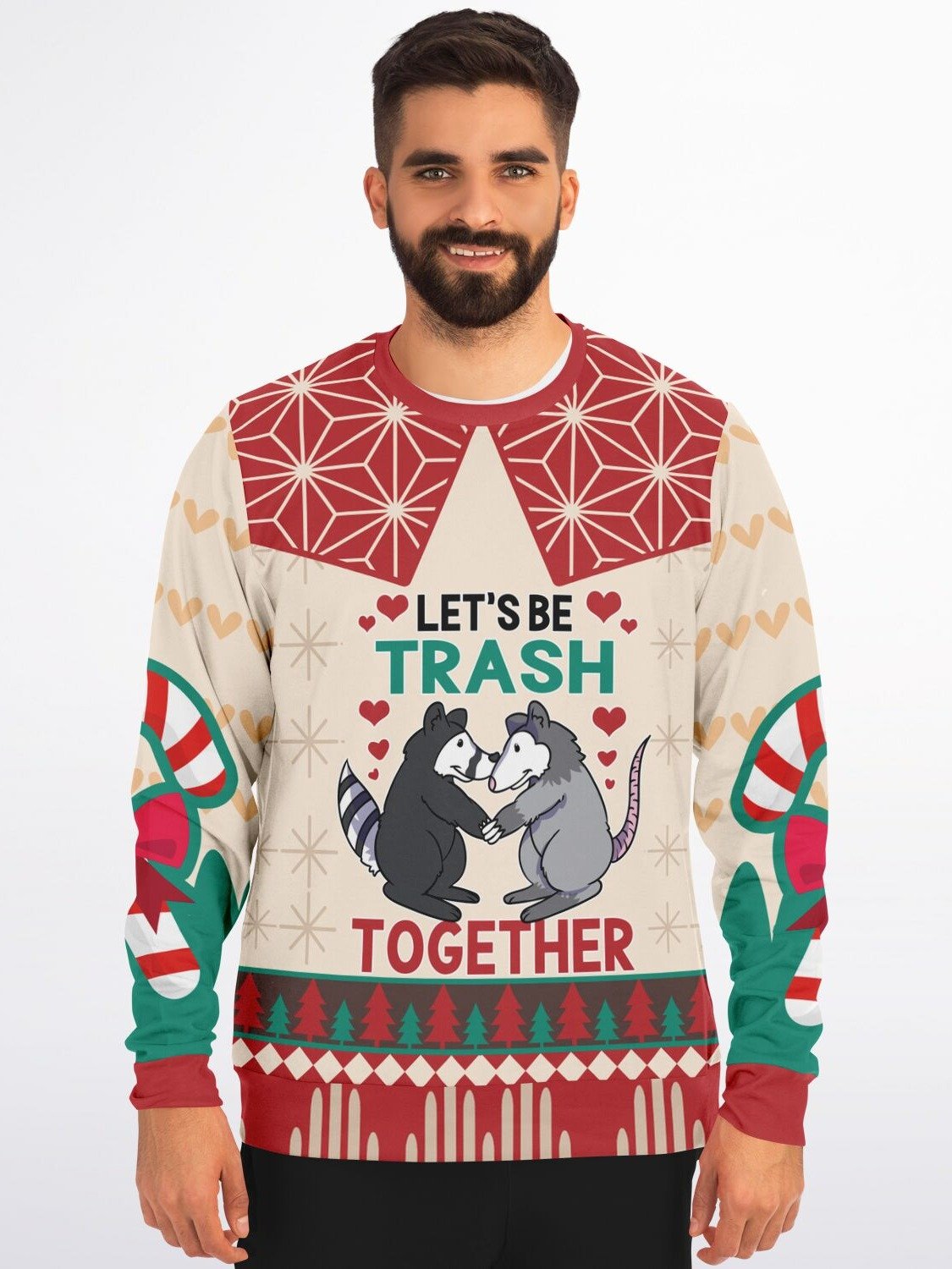 "Let's Be Trash Together" Possum Sweatshirt | Funny Couple Matching Sweater | Valentine's Day Gift | Opossum Love Winter Outfit product image (5)