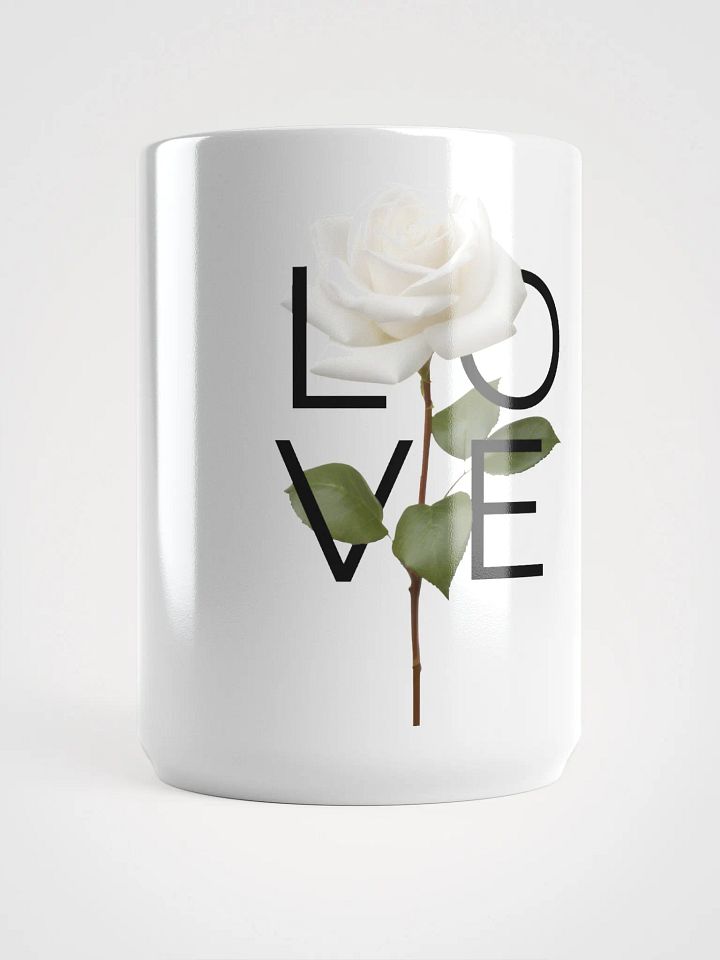 'Love' White Rose White Glossy Mug product image (1)