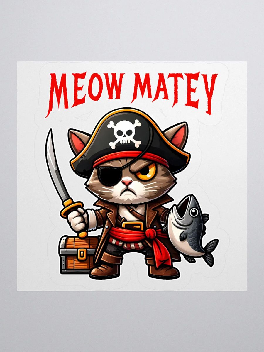 Meow Matey Cat Pirate Sticker product image (3)