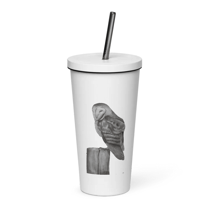 Barn Owl Drawing Straw Cup product image (1)