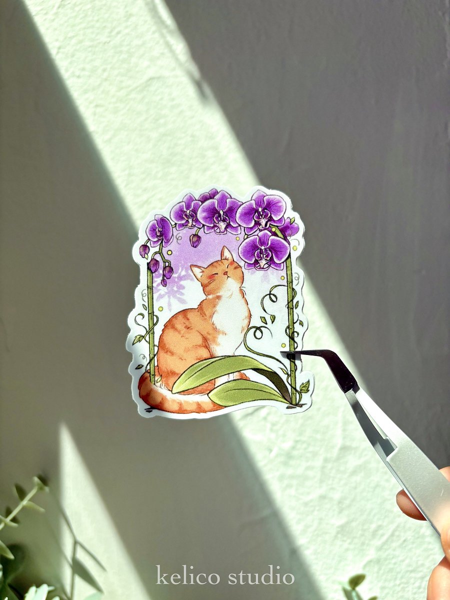 orchid cat (secondary series) • die-cut sticker product image (2)