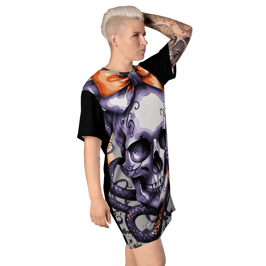 Spooky Coquette Style Skull T-Shirt Dress product image (22)