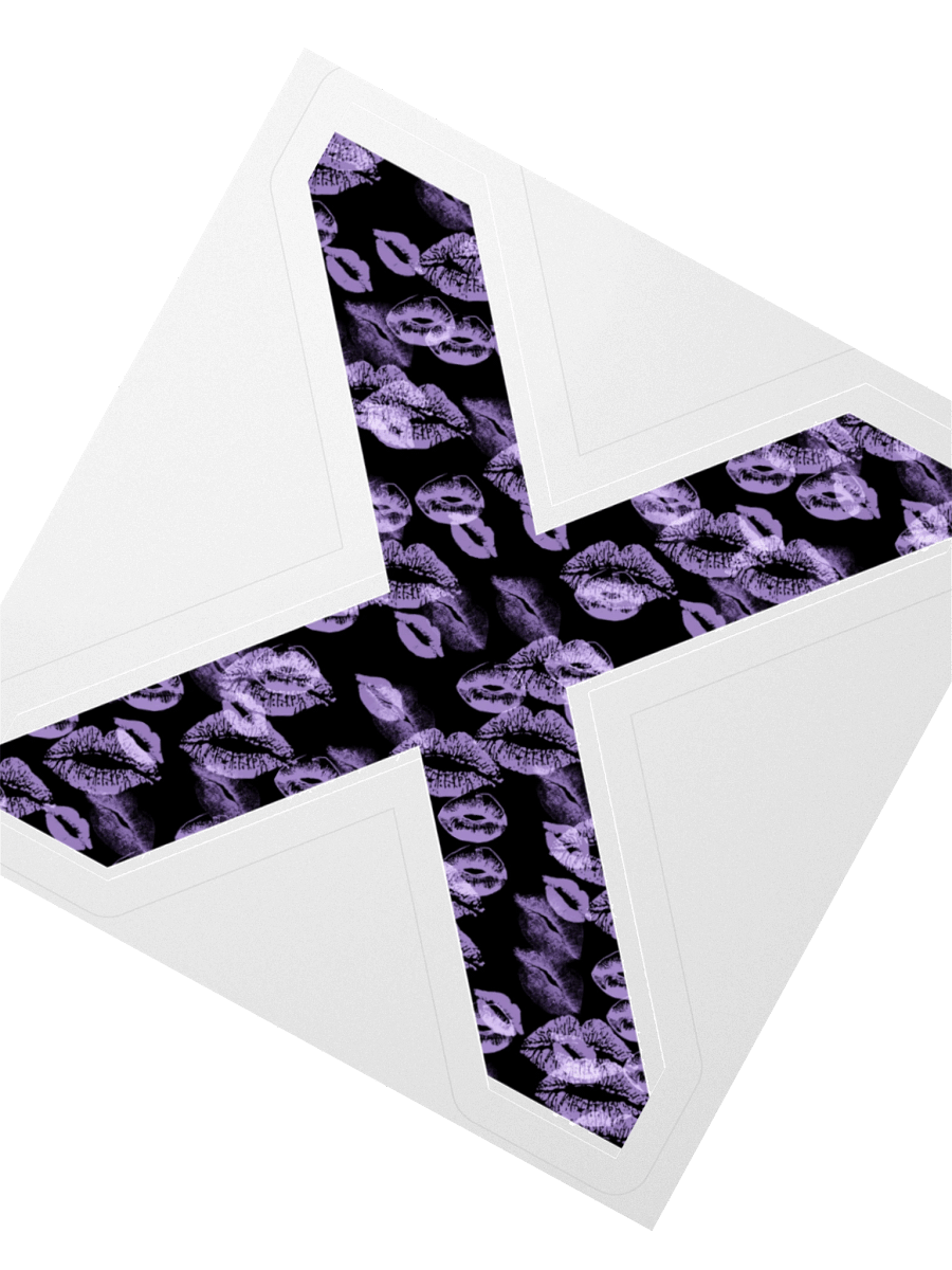Black X Lilac Lipstick Kisses | Kiss-cut Sticker product image (2)