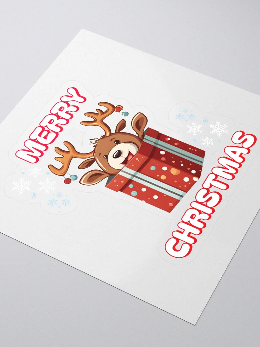 Adorable Baby Reindeer Wishing All A Merry Christmas Sticker product image (3)