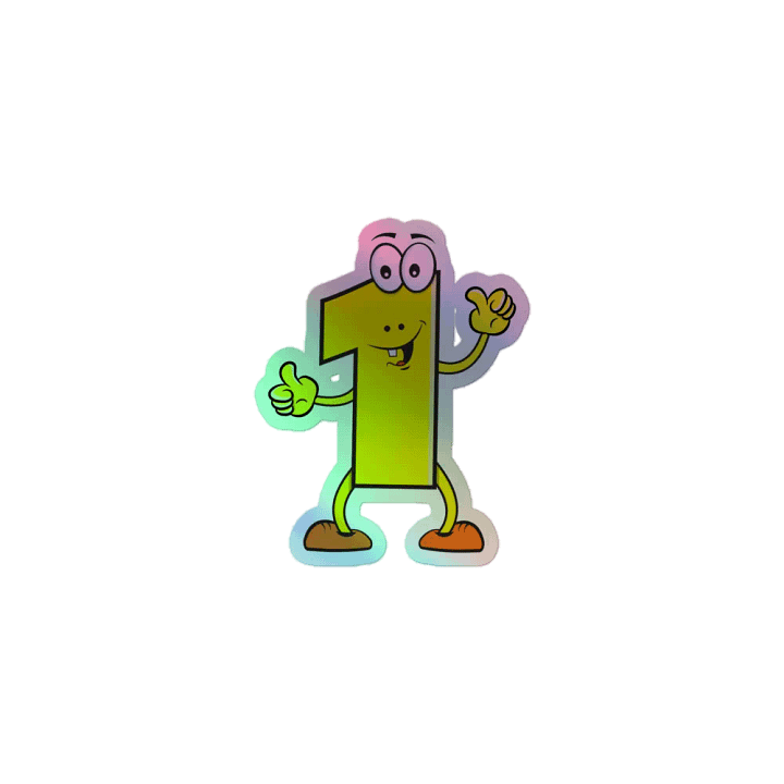 Number 1 Thumbs-Up Holographic Sticker product image (1)