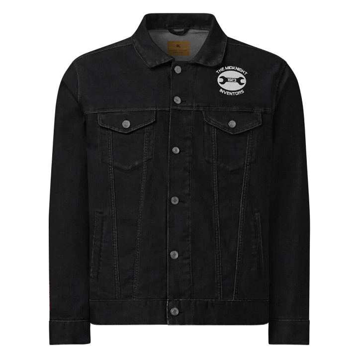 MidKnight Denim Jacket (Pink Sleeve Embroidery) product image (2)