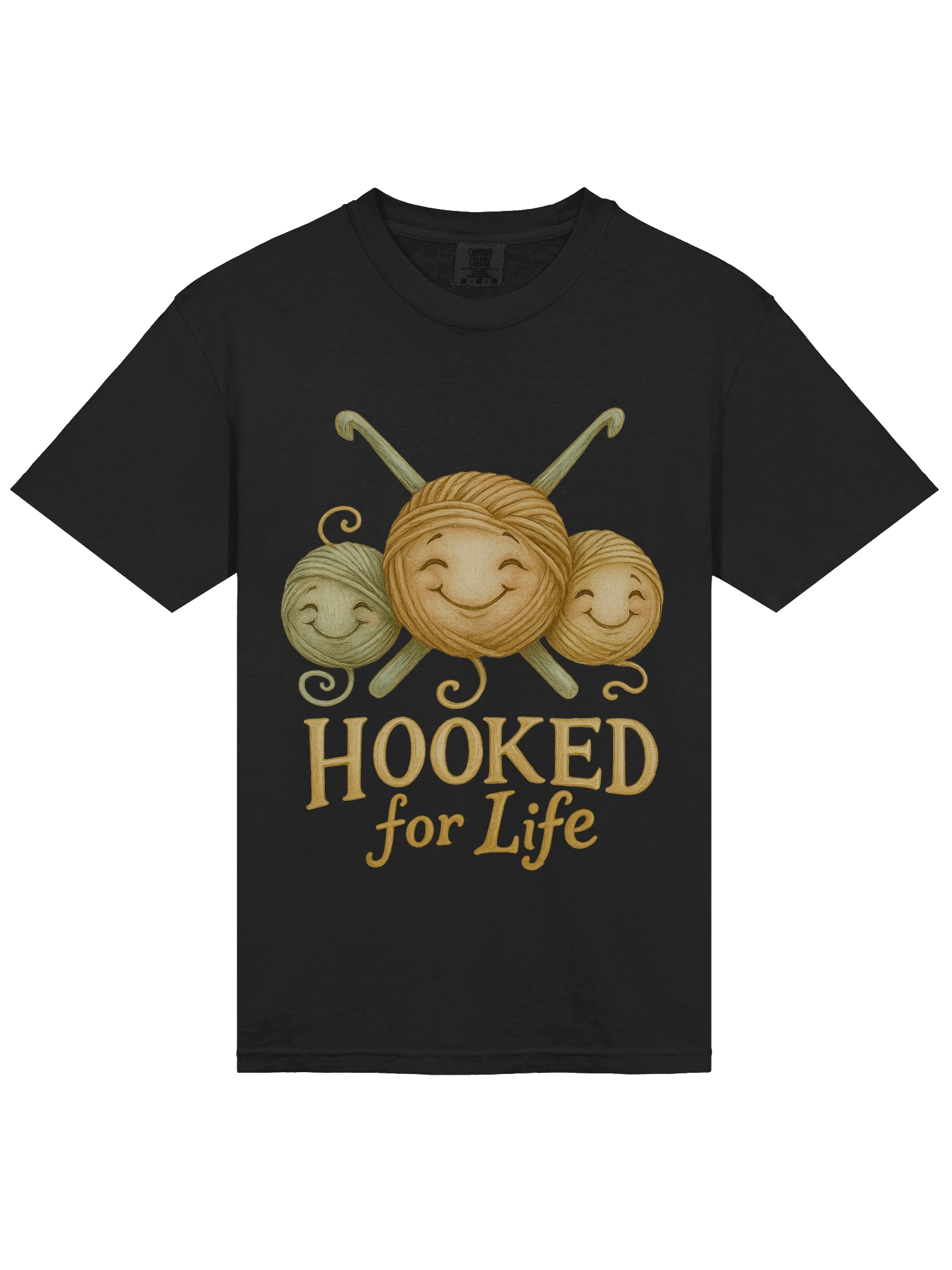 Hooked for Life T-shirt for Yarn Crafters, Crocheters, Crochet and Knitting Hobbyists product image (9)