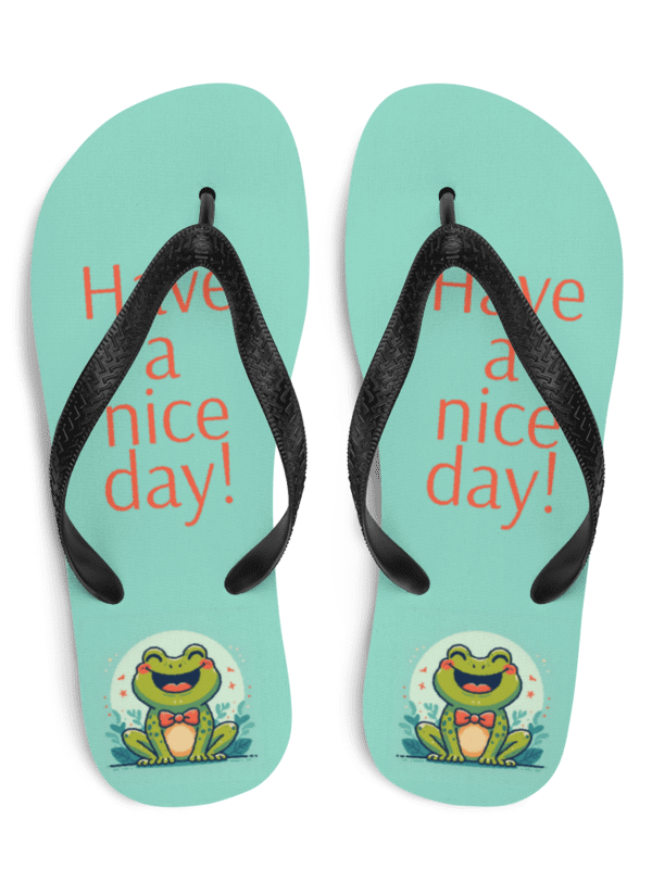 Have a nice day! Frog Flip Flops product image (1)