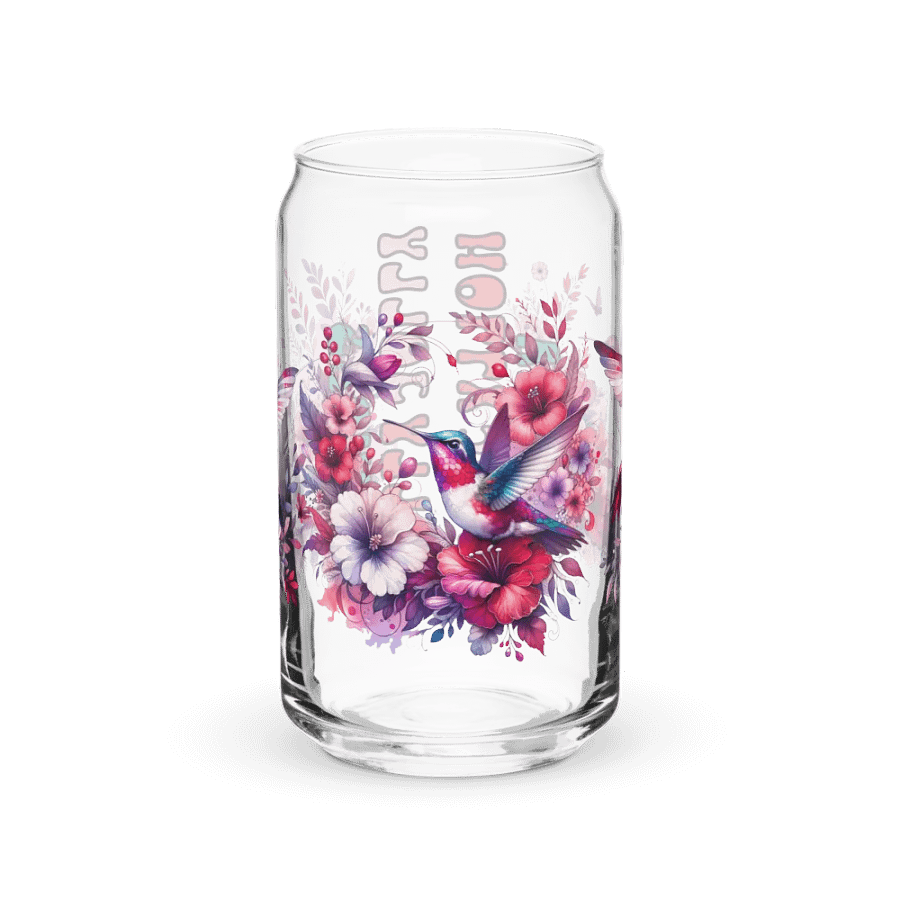 Holly Jolly Hummingbird And Flower Glass Can product image (4)