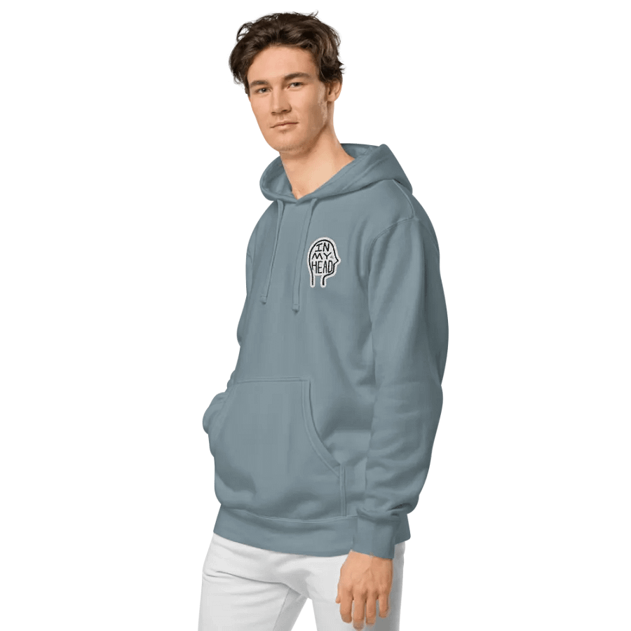 In My Head (L.C. bubble design) embroidered pigment hoodie product image (4)