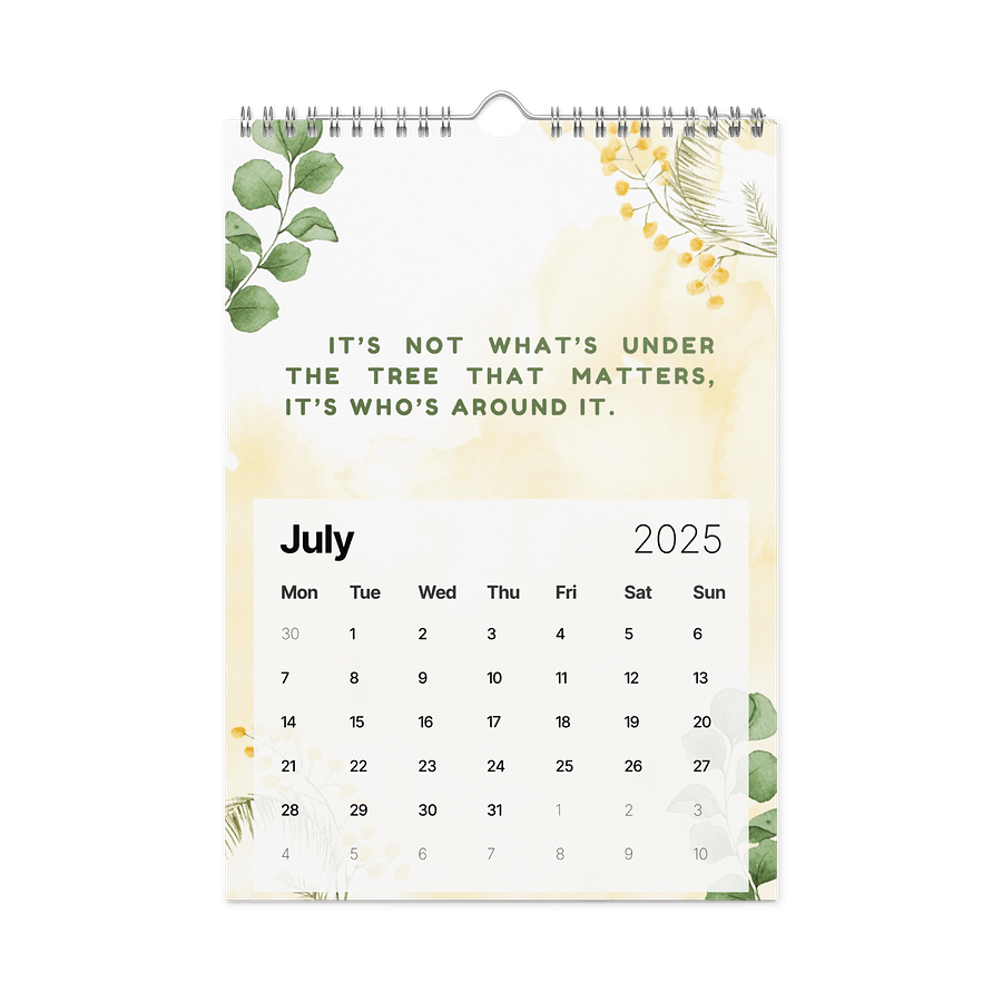 FLORAL INSPIRATIONAL QUOTES WALL CALENDAR 2026 product image (7)