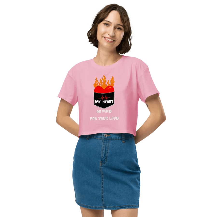 My heart on fire for your love crop top product image (4)