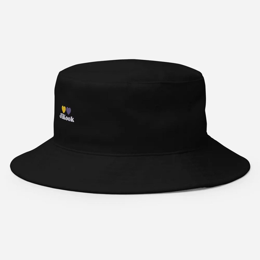 Purple and Gold hearts JiKook embroidered bucket hat product image (6)