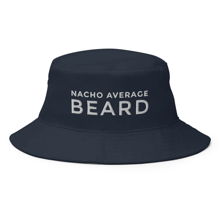 Nacho Average Beard Navy Bucket Hat (White Embroidery) product image (1)